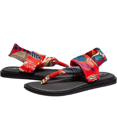 Women's Yoga Mat Flip Flops Casual Flat Summer Beach Sandals Orange $13.63 Sandals