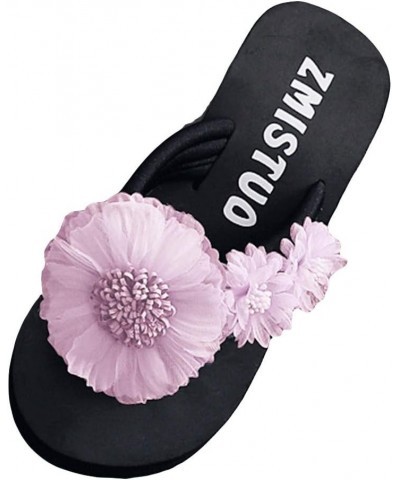 Flip Flop Women Dressy Indoor Sandals For Women Sandals Comfortable Black Slides For Women Dressy Flip Flops G-purple $19.37 ...