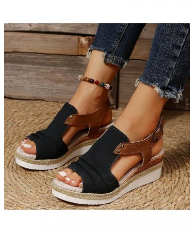 Sandals Women Dressy Retro Bohemian Gladiator Casual Shoes Flat Clip Toe Beach Sandals T-Strap Sandals Z02-black $10.45 Athle...