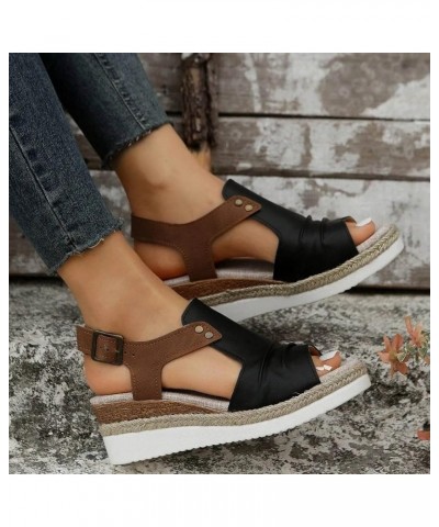 Sandals Women Dressy Retro Bohemian Gladiator Casual Shoes Flat Clip Toe Beach Sandals T-Strap Sandals Z02-black $10.45 Athle...