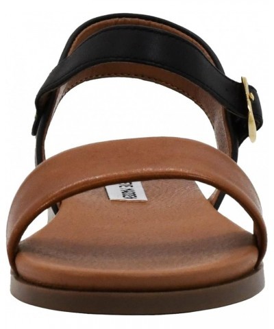 Women's Dina Flat Sandal Black/Tan $31.18 Sandals