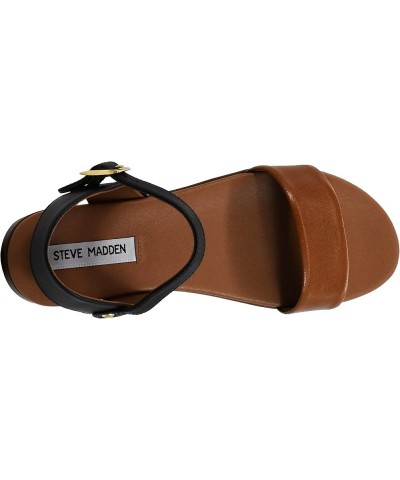 Women's Dina Flat Sandal Black/Tan $31.18 Sandals