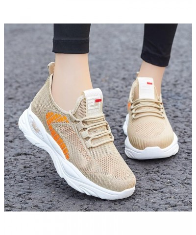 Women Sneakers Slip-On Walking Shoes Womens Tennis Shoes Women's Workout Golf Shoes Khaki-c $14.20 Athletic Shoes