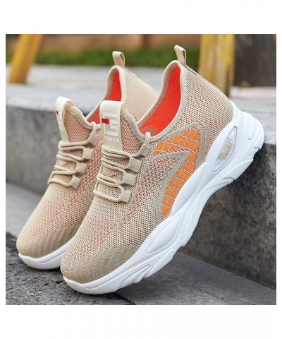 Women Sneakers Slip-On Walking Shoes Womens Tennis Shoes Women's Workout Golf Shoes Khaki-c $14.20 Athletic Shoes