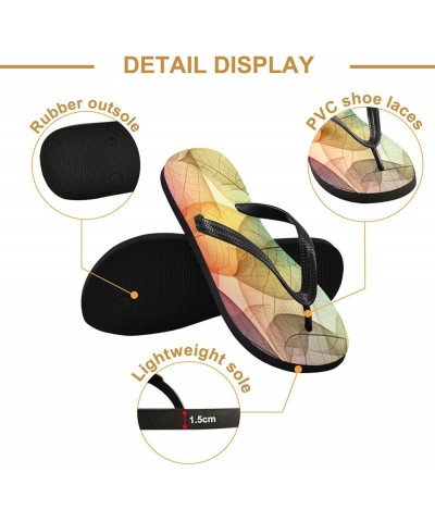 Flip Flop Sandals for Teen Men Women - Colorful Leaves Watercolor Shoes Waterproof Outdoor Summer Slippers 2-3 Women $8.50 Sa...