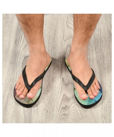 Flip Flop Sandals for Teen Men Women - Colorful Leaves Watercolor Shoes Waterproof Outdoor Summer Slippers 2-3 Women $8.50 Sa...