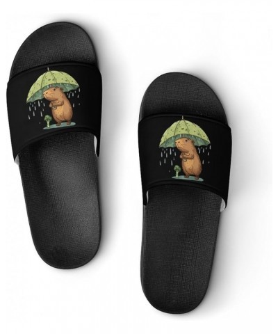 Cute Capybara Broccol Women's House Sandals Non Slide Bathroom Beach Slippers for Men 37 (235mm) $22.41 Sandals