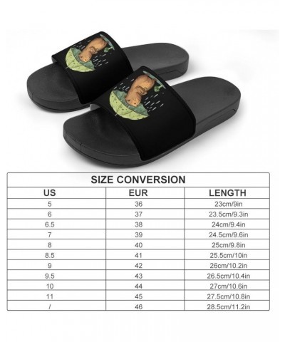 Cute Capybara Broccol Women's House Sandals Non Slide Bathroom Beach Slippers for Men 37 (235mm) $22.41 Sandals