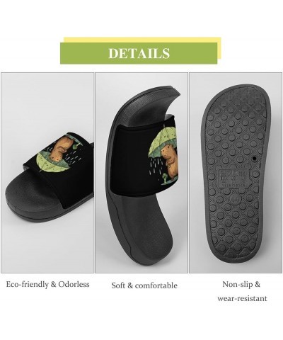 Cute Capybara Broccol Women's House Sandals Non Slide Bathroom Beach Slippers for Men 37 (235mm) $22.41 Sandals