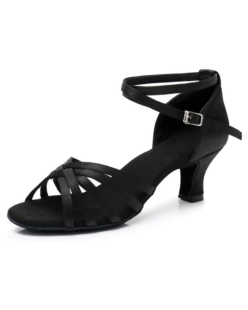 Women Latin Dance Shoes High Heel Jazz Ballroom Dancing Shoe 5cm Heel Black $15.36 Athletic Shoes