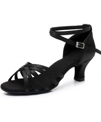 Women Latin Dance Shoes High Heel Jazz Ballroom Dancing Shoe 5cm Heel Black $15.36 Athletic Shoes