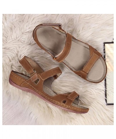 Women Arch Support Yoga Foam Flip Flops Peep Toe Sandals Crossbands Dressy Low Chunky Heel Shoes 75-lwvqg-brown3 $12.79 Fashi...