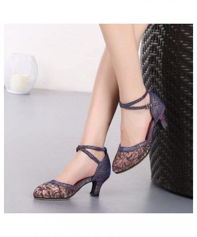 Leather Sole Flat Dance Shoes Women Gold Heeled Flower Sandals For Women Dressy Dance Heels Wide Chunky Platform Sandal $18.6...