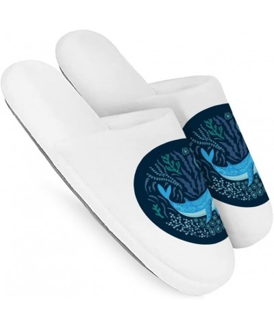 Humpback Whale Memory Foam Slippers - Cute Whale Slippers - Printed Slippers $20.13 Slippers