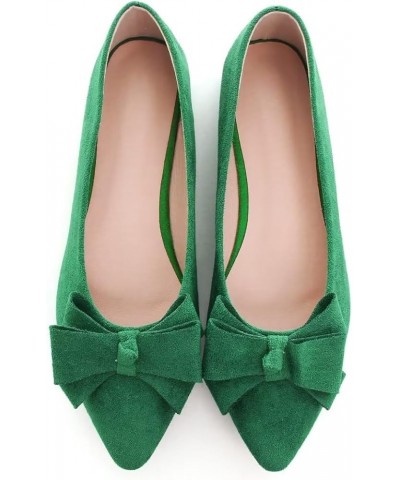 Women's Dress Flats Fashion Pointed Toe Bowknot Flat Shoes Soft Comfortable Cute Slip On Party Office Flats C Grass Green $10...