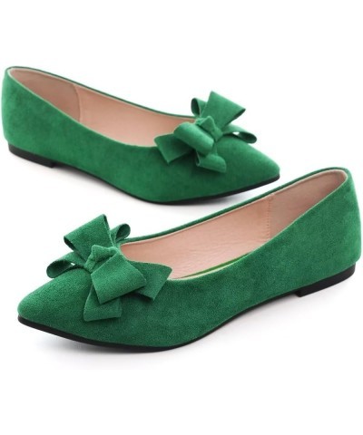 Women's Dress Flats Fashion Pointed Toe Bowknot Flat Shoes Soft Comfortable Cute Slip On Party Office Flats C Grass Green $10...