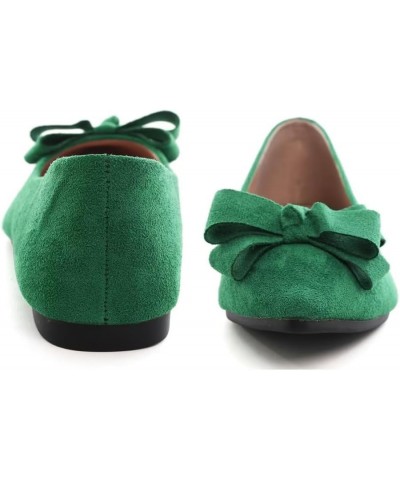 Women's Dress Flats Fashion Pointed Toe Bowknot Flat Shoes Soft Comfortable Cute Slip On Party Office Flats C Grass Green $10...