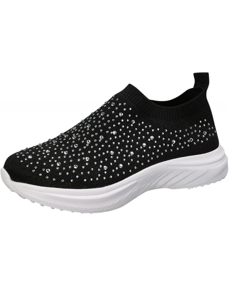 Slip On Sneakers for Women, Women Outdoor Mesh Mixed Color Sports Shoes Runing Breathable Shoes Sneakers Z 02-black $14.61 At...