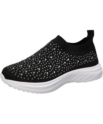 Slip On Sneakers for Women, Women Outdoor Mesh Mixed Color Sports Shoes Runing Breathable Shoes Sneakers Z 02-black $14.61 At...