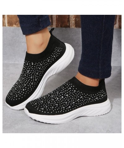 Slip On Sneakers for Women, Women Outdoor Mesh Mixed Color Sports Shoes Runing Breathable Shoes Sneakers Z 02-black $14.61 At...