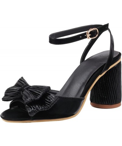 clear pumps sparkly bow heels clear block heels sparkle heels for women low block heels for women Z 14-black $20.20 Sandals