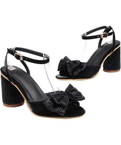 clear pumps sparkly bow heels clear block heels sparkle heels for women low block heels for women Z 14-black $20.20 Sandals