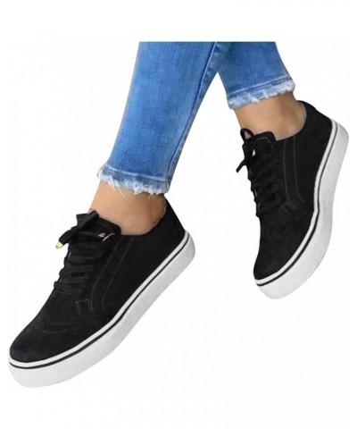 Sneakers for Women Running Shoes Women Mesh Breathable Lace-Up Platform Walking Shoes Athletic Tennis Fashion Shoes X03-black...