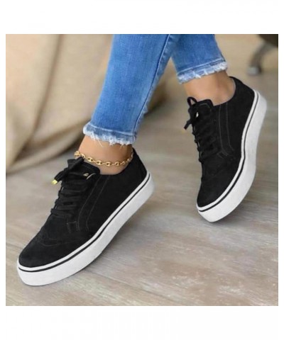 Sneakers for Women Running Shoes Women Mesh Breathable Lace-Up Platform Walking Shoes Athletic Tennis Fashion Shoes X03-black...