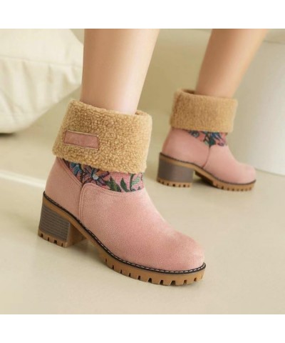 Women's B-oots Beautiful Flower Pattern Design Anti-Slip Warm Winter S hoes (1Black,8.5) Beige 10.5 $29.69 Slippers