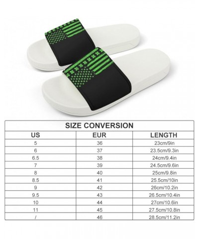 USA Clover Flag Home Slippers PVC Open Toe Shower Slippers Fashion Sandals for Men Women 39 (245mm) White-style $25.22 Slippers