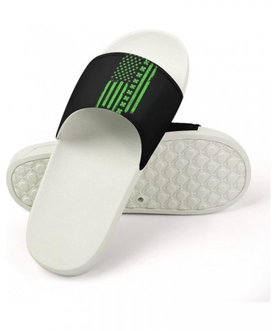 USA Clover Flag Home Slippers PVC Open Toe Shower Slippers Fashion Sandals for Men Women 39 (245mm) White-style $25.22 Slippers