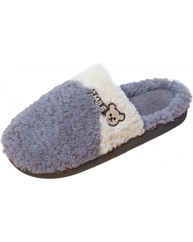 Men Women's Slippers All Day Comfort Ladies Home Cute Baotou Warm Cotton Slippers Elegant Barefoot House Slippers (A-Grey, 10...