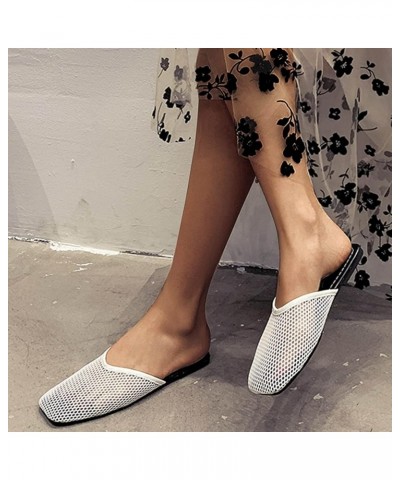 Women Breathable Open Toe Slippers Flat Mesh and Summer Casual Sandals Toe Slipper Empty Baotou Back Women's Slipper (Beige, ...