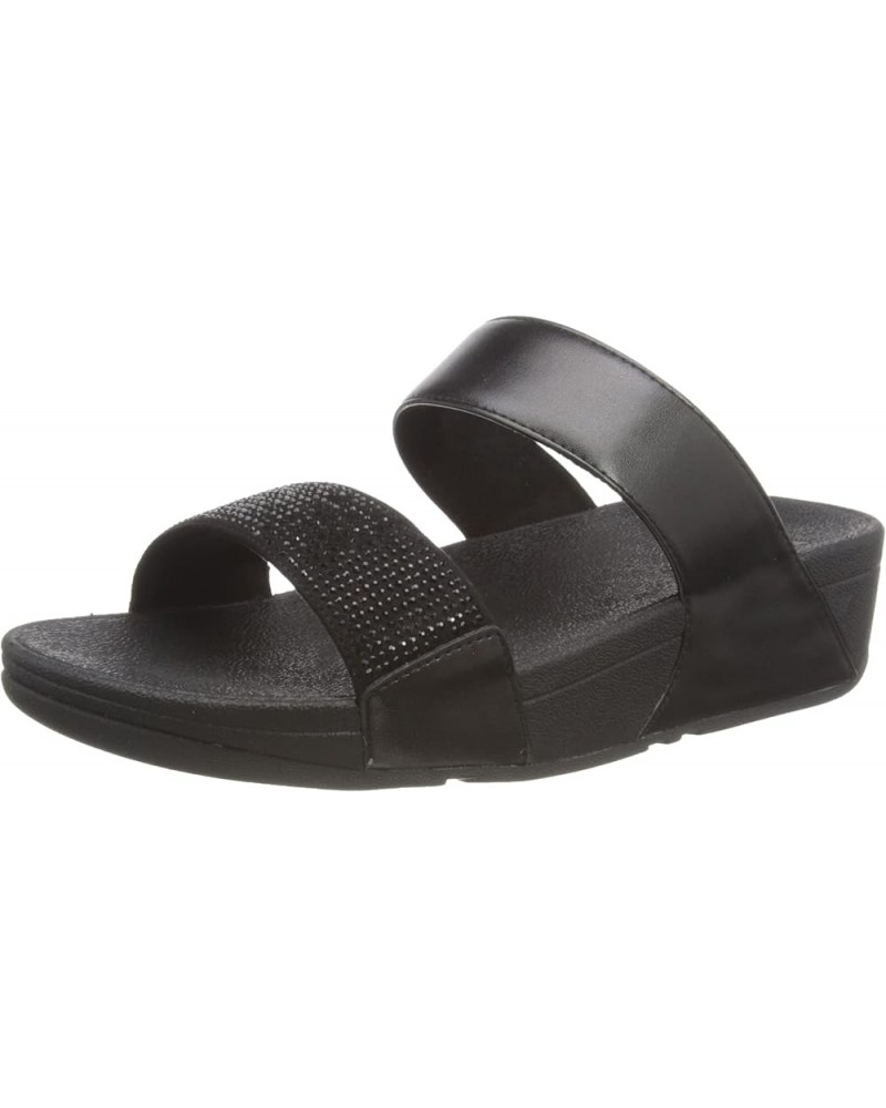 Women's Lulu Crystal Embellished Slides All Black $56.31 Sandals