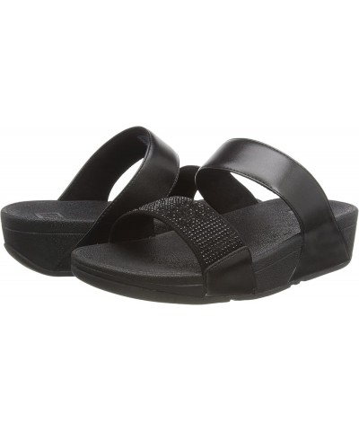 Women's Lulu Crystal Embellished Slides All Black $56.31 Sandals