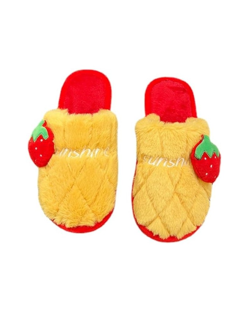 Fuzzy Slippers Women Kawaii Slippers for Women Fluffy Kawaii House Slippers Cute Slippers for Women Fruit Flowers Strawberrie...