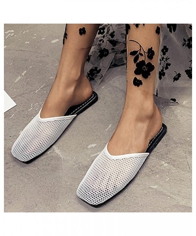 Women Breathable Open Toe Slippers Flat Mesh and Summer Casual Sandals Toe Slipper Empty Baotou Back Women's Slipper (Beige, ...