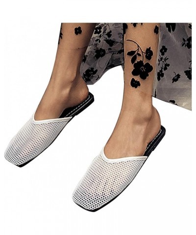 Women Breathable Open Toe Slippers Flat Mesh and Summer Casual Sandals Toe Slipper Empty Baotou Back Women's Slipper (Beige, ...