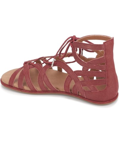 Women's Break My Heart Gladiator Sandal Dark Red $59.04 Sandals