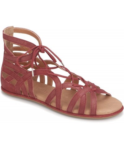 Women's Break My Heart Gladiator Sandal Dark Red $59.04 Sandals