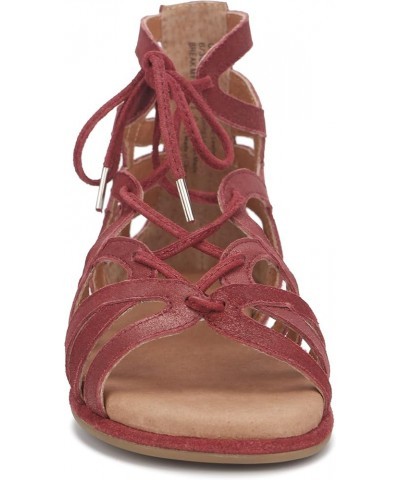 Women's Break My Heart Gladiator Sandal Dark Red $59.04 Sandals