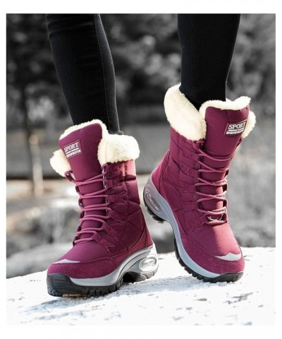 Winter Ladies Boots Warm Small Bovine Snow Boots Women Burst Comfortable Ladies Boots Warm Cotton Shoes (Color : Black, Shoe ...