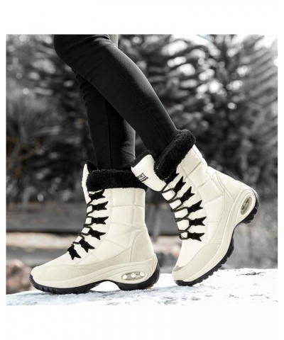 Winter Ladies Boots Warm Small Bovine Snow Boots Women Burst Comfortable Ladies Boots Warm Cotton Shoes (Color : Black, Shoe ...