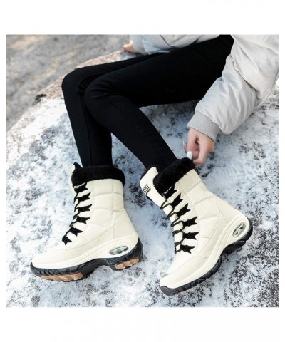 Winter Ladies Boots Warm Small Bovine Snow Boots Women Burst Comfortable Ladies Boots Warm Cotton Shoes (Color : Black, Shoe ...