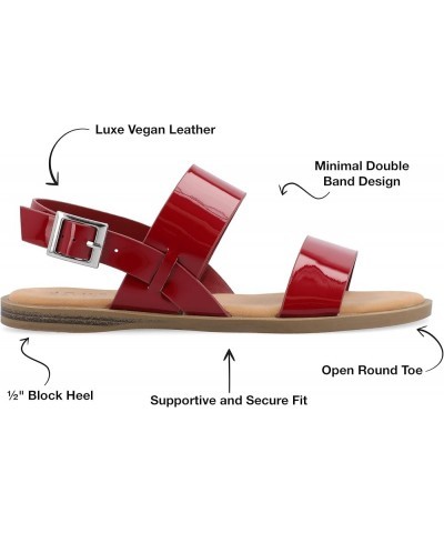 Womens LaVine Multi Strap Flat Sandals Red $15.32 Sandals