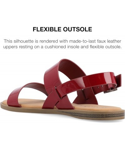 Womens LaVine Multi Strap Flat Sandals Red $15.32 Sandals