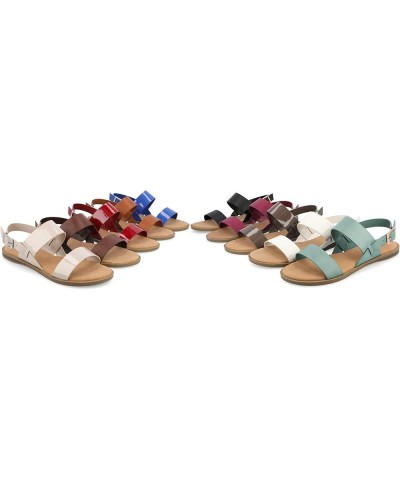 Womens LaVine Multi Strap Flat Sandals Red $15.32 Sandals