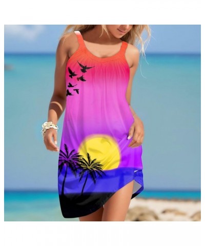 Dresses for Women 2024 Elegant Sundresses Beach Dress Fashion Stripe Sleeveless Backless Camisole Beach Mini Dress Pink $10.0...