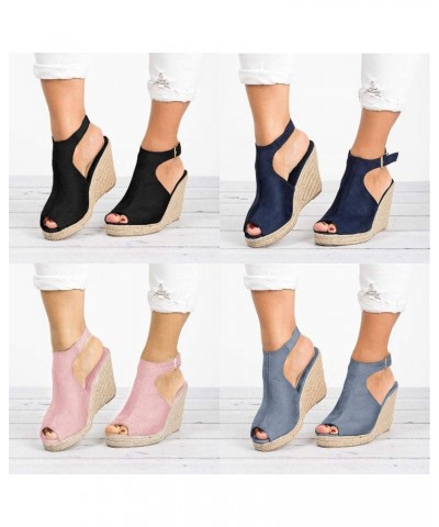 Sandals for Women Casual Summer Wedge Espadrilles Sandals Ankle Strap Open Toe Beach Boho Sandals Roman Shoes Z01-grey $14.94...