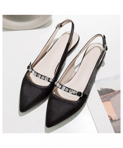 Women Slingback Sandals Women Elegant Evening Slingback Sandals Pointed Toe Flat Slingback Sandals Black $24.95 Sandals